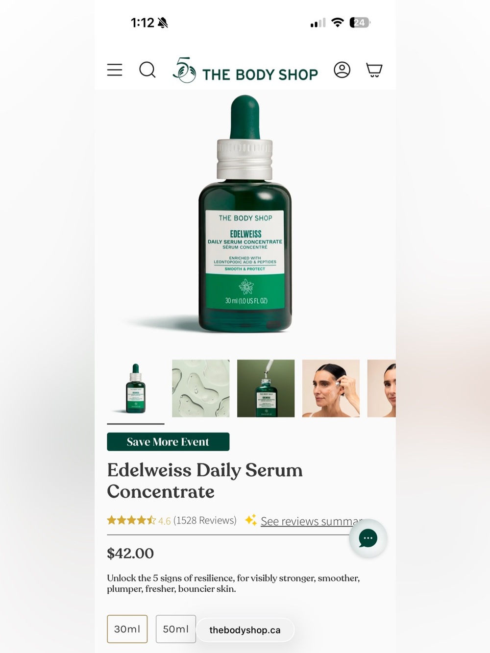 The Body Shop Edelweiss Daily Serum Concentrate